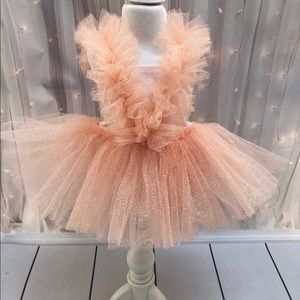 Baby girl tutu dress in peach
